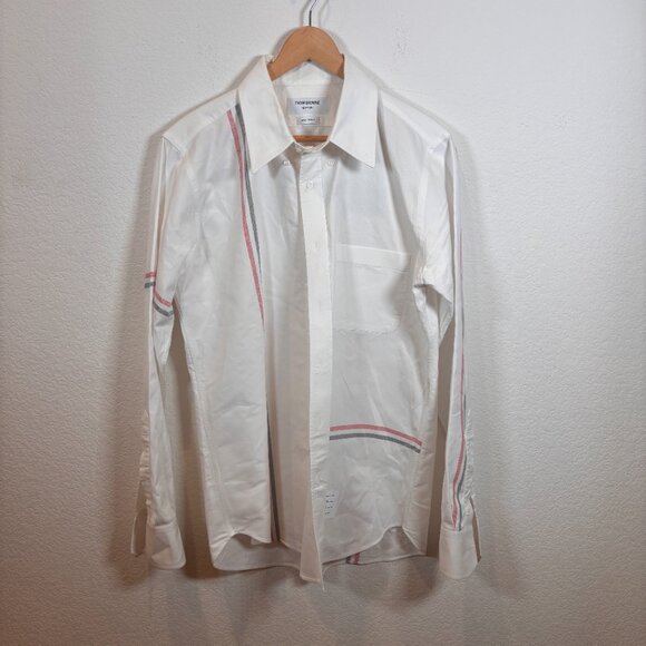 Thom Browne Mens GG Framing Oxford Shirt 3 MSRP $725 - Picture 2 of 4